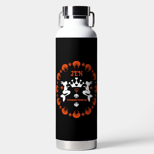  Girl Mermaid Princess Water Bottle (Front)