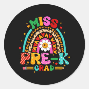 Girl Miss Pre-k Grad Graduation Girl Last Day Of S Classic Round Sticker