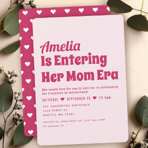 Girl Modern Mum Era Minimalist Baby Shower Invitation