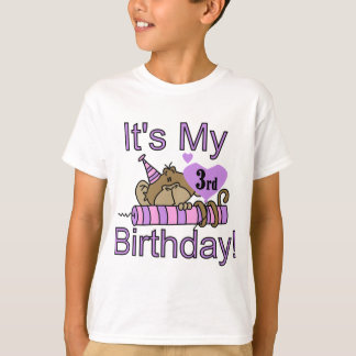 Girl Monkey 3rd Birthday Tshirts and Gifts
