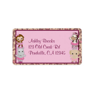 Girl MONKEY Tu Tu Cute Baby Shower Address TTC Label