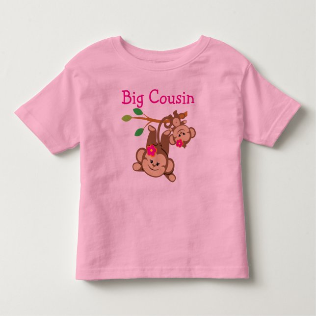 Girl Monkeys Big Cousin Toddler T-Shirt (Front)