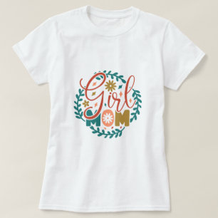Girl Mum Retro Typography T-Shirt