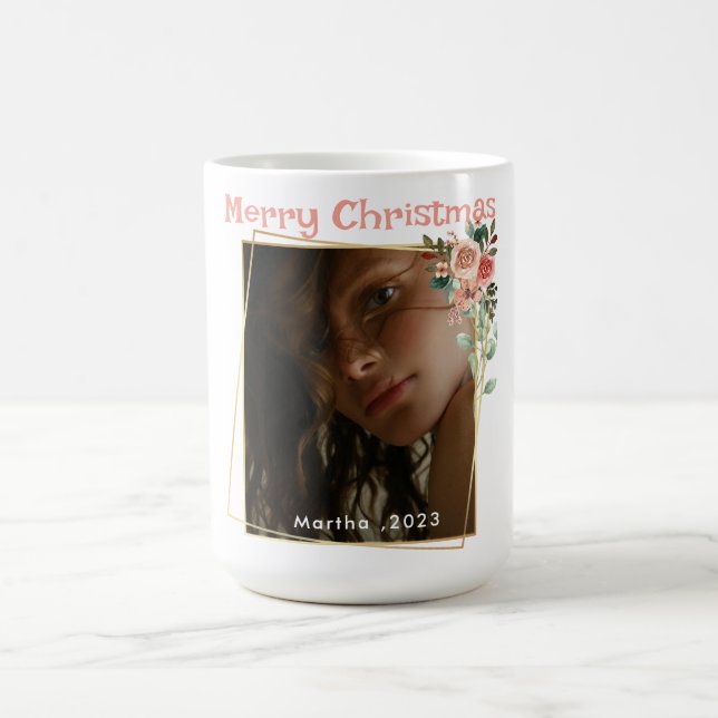 Girl Name 1 Photo christmas Coffee Mug (Center)