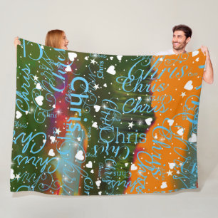 Girl Name Girly Personalised Abstract  Fleece Blanket