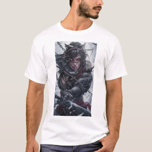Girl Ninja Tiger Teeth Fight T-shirt