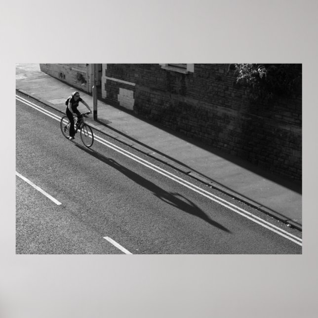Girl on a Bicycle BW Poster (Front)