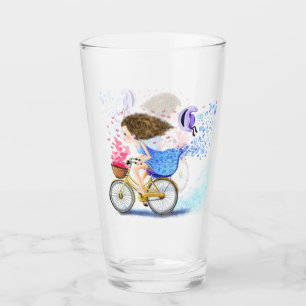 Girl On A Bike Glass Romantic Gift Love