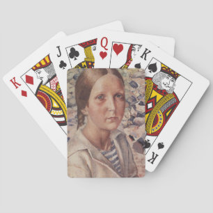 Girl on a Pebble Beach in Russia Playing Cards