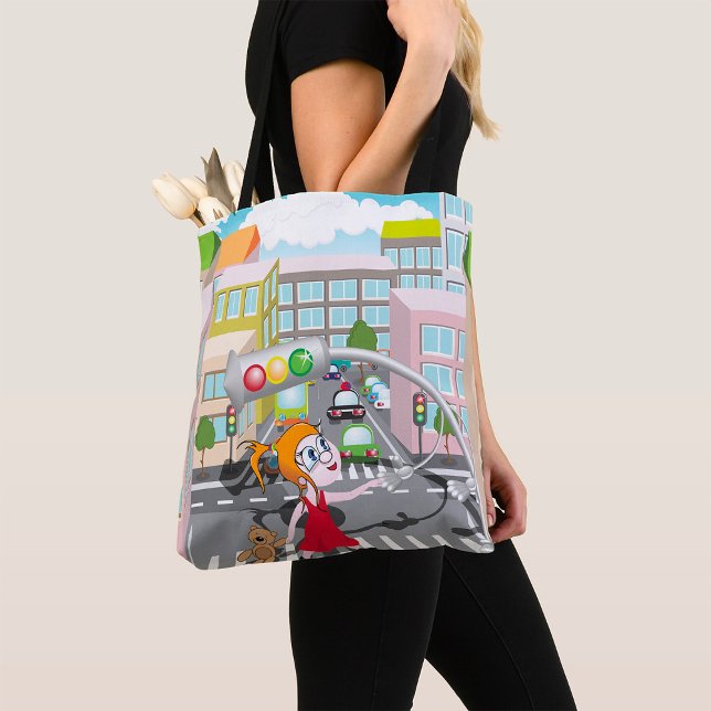 Girl On A Pedestrian Crossing Tote Bag (Creator Uploaded)