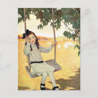 Girl on a Swing Postcard