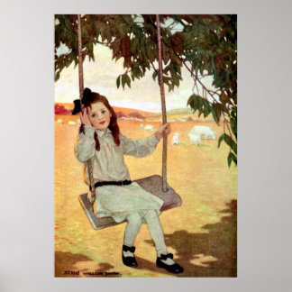 Girl on a Swing Poster