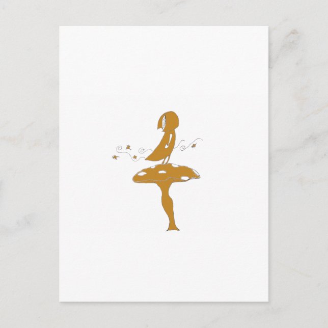Girl on a toadstool postcard (Front)