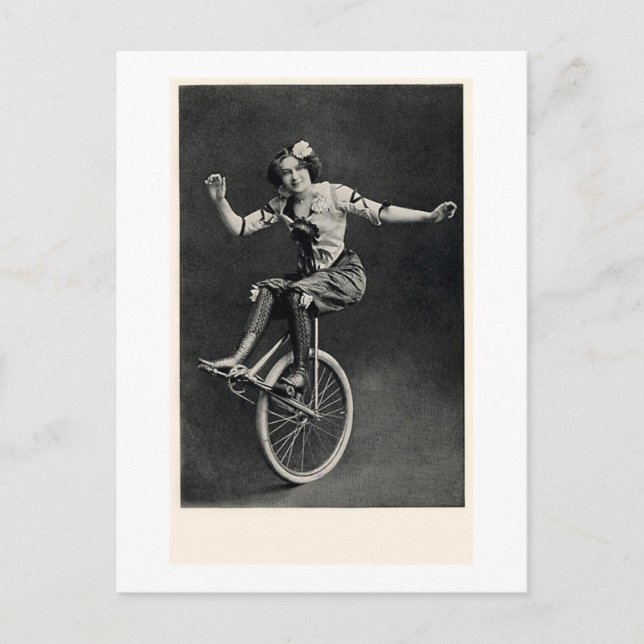 Girl on a Unicycle Postcard (Front)