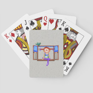 Girl On a Window Sill Pixel Art Playing Cards