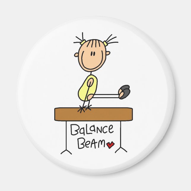 Girl on Balance Beam Magnet (Front)