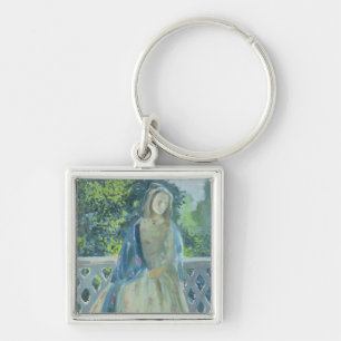 Girl on Balcony, 1900 Key Ring
