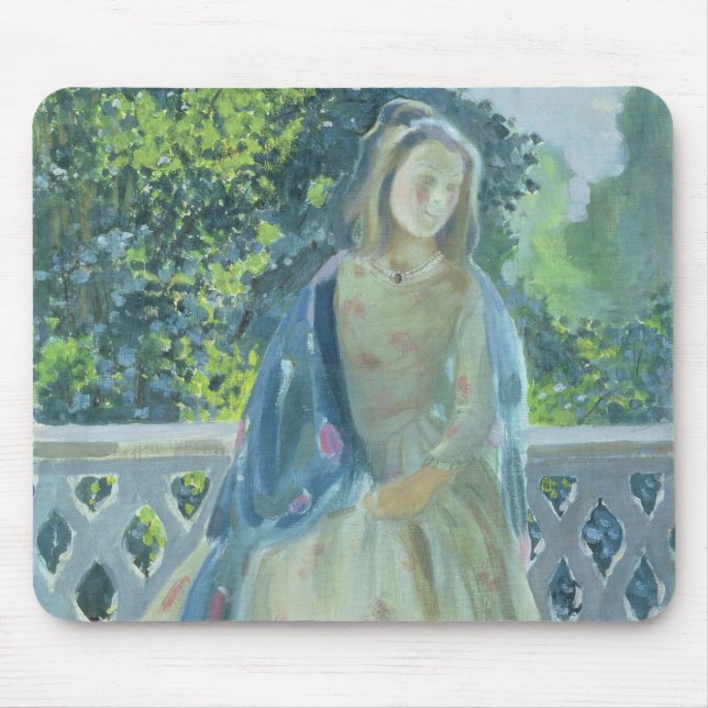 Girl on Balcony, 1900 Mouse Pad (Front)