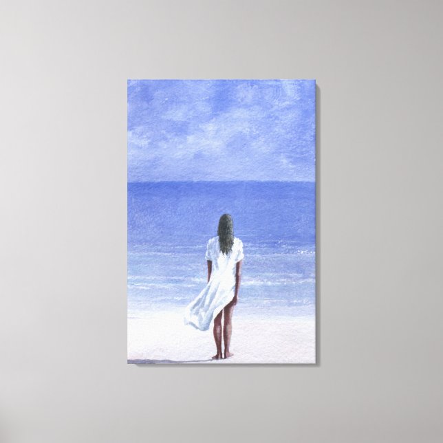 Girl on beach 1995 canvas print (Front)