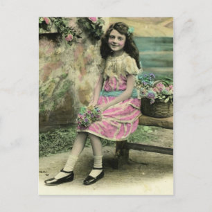 Girl on Bench Postcard