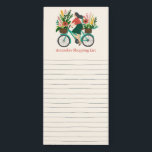 Girl on Bicycle Custom Grocery Shopping List Magnetic Notepad<br><div class="desc">Make your shopping lists in style with this customisable grocery shopping notepad. Click "personalise" to change the text to suit your needs. You can also delete the text or change the colours, fonts and placements. Hand drawn lines give you someplace to write but you can delete if you prefer. Available...</div>