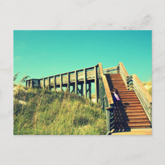 Girl on boardwalk, Florida Gulf Coast Beach Postcard