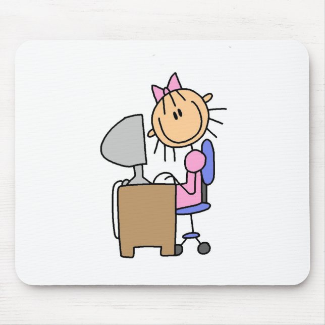 Girl on Computer Mouse Pad (Front)