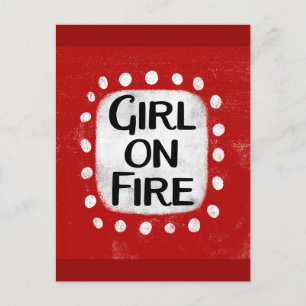 Girl On Fire Postcard