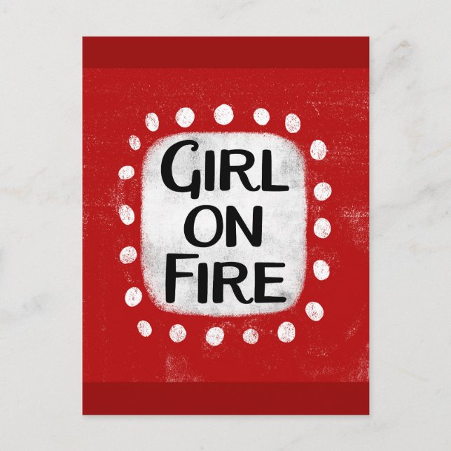 Girl On Fire Postcard (Front)