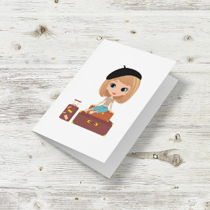 Girl On Holiday Card