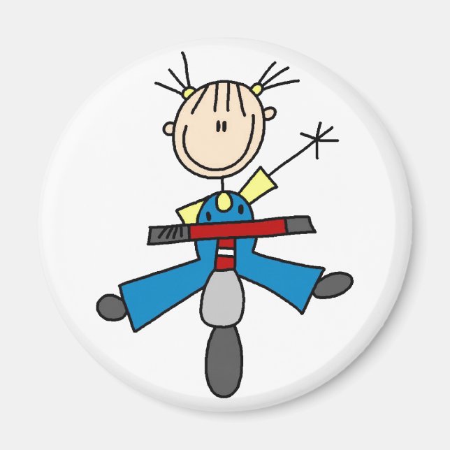 Girl On Scooter Magnet (Front)