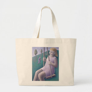 Girl on Swing 1996 Large Tote Bag