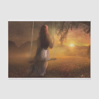 Girl on Swing Decoupage Tissue Paper
