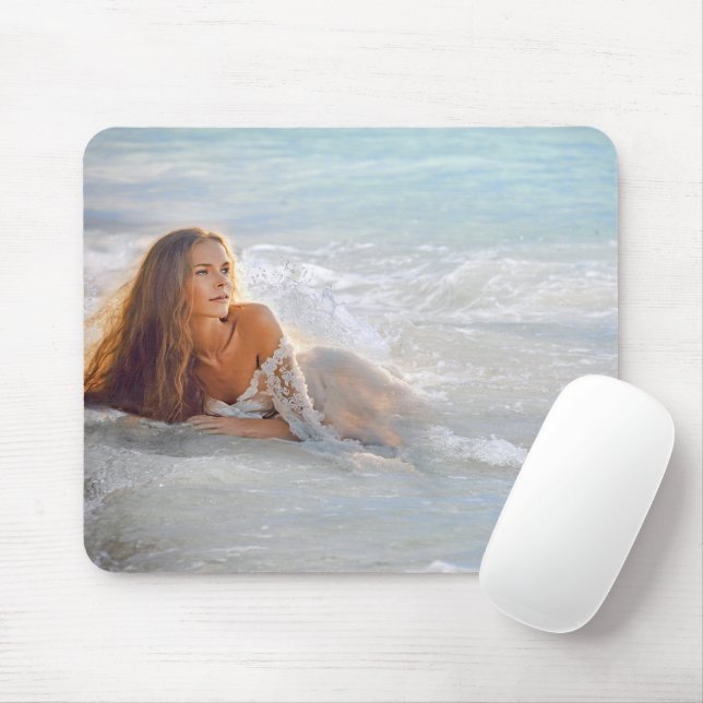 Girl On The Beach Mouse Pad (With Mouse)