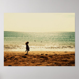 Girl on the beach poster