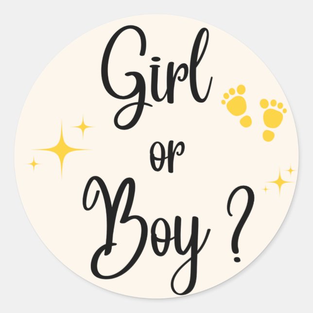 Girl or boy baby sticker (Front)