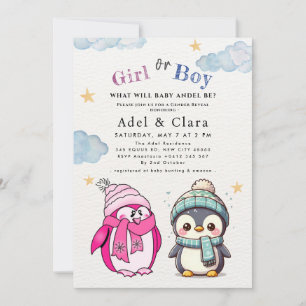 Girl or Boy Gender Neutral Winter Baby Shower Invitation