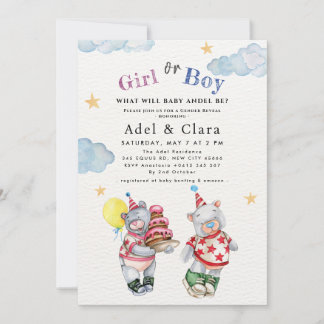 Girl or Boy Gender Reveal Invitation 
