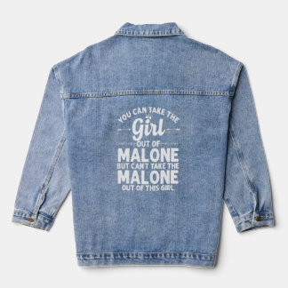 Girl Out Of Malone Ny New York Funny Home Roots U Denim Jacket