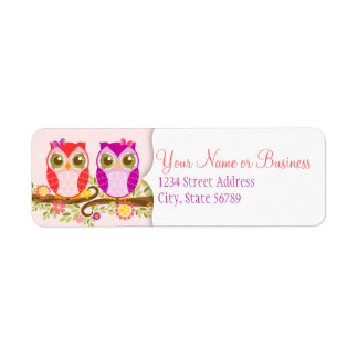Girl Owls - Custom Return Address Labels