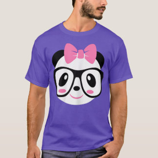 Girl Panda s, Panda , Cute Panda with Glasses  T-Shirt