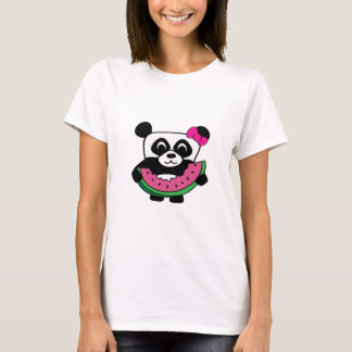 Girl Panda with Watermelon Slice T-Shirt