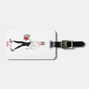 Girl Paris Fashion Personalised Custom Luggage Tag