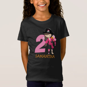 Girl Parrot 2nd Birthday party pirate T-Shirt