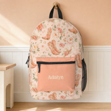 Girl Peach Western Coquette Shabby Chic Monogram