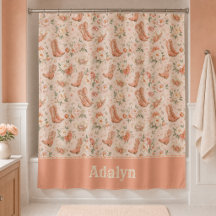 Girl Peach Western Cowgirl Shabby Chic Monogram