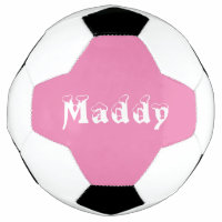 Girl personalised white and pink soccer ball