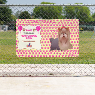 GIRL PET PINK 3x5 VINYL HAPPY ADOPTION BIRTHDAY Banner