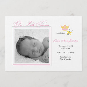Girl Photo Birth Announcement - Little Princess