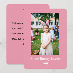 Girl Photo in School Garden, Easter Greeting Card